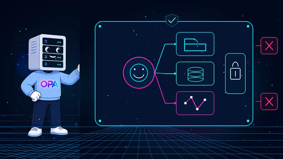 OPA mascot presenting selective access to data